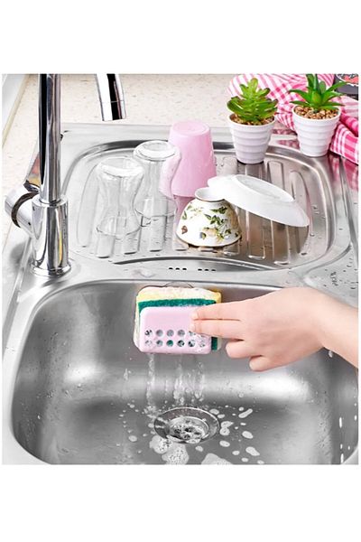 Fisun Home Practical Suction Cup Sponge Matic Sponge Hanger Sponge Holder Sponge Holder