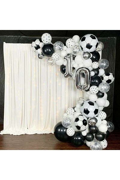 MFM Party 10 Years Old Number Foil Football Fan Chain Balloon Set