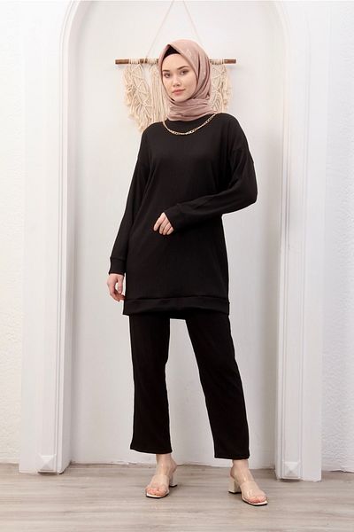 Pamuk Butik Γυναικείο Σετ Χιτζάμπ Παντελόνι Διπλό