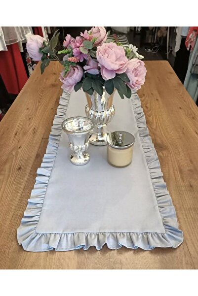 Dekorluk Concept Gri Fırfırlı Runner (140 X 40) Cm