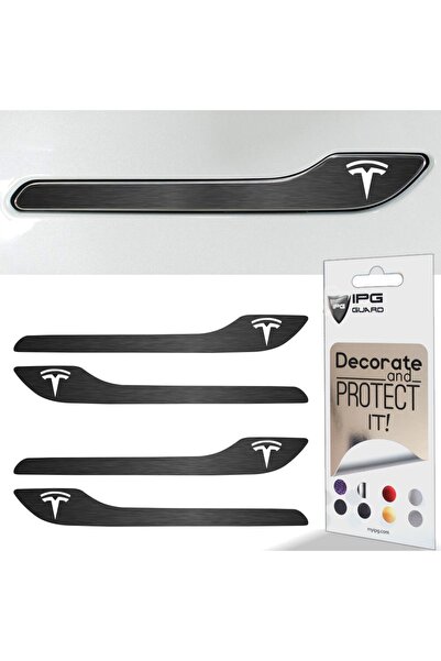 Ipg Tesla Model 3 - Model Y Için Özel Kesim Tesla Logolu Kapı Kolu Sticker Se...