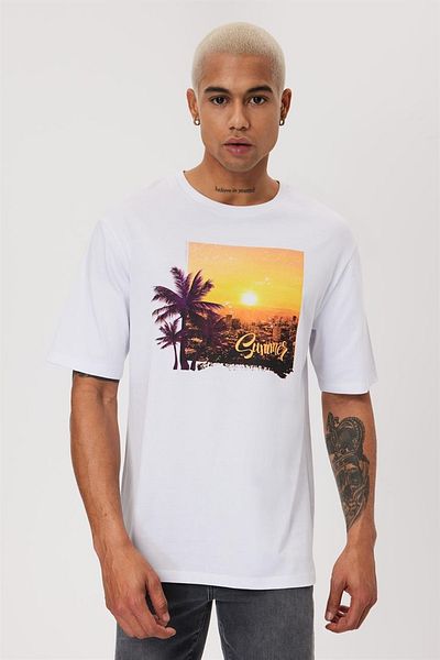 Lee Cooper Men's O-Neck T-Shirt - Leo White