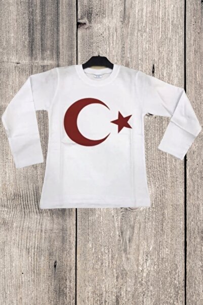 erceys Παιδικό μπλουζάκι μισοφέγγαρου με στάμπα με μακρυμάνικο χτενισμένο βαμ...