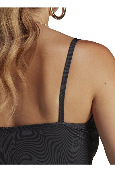 adidas Siyah - Karbon Kadın Atlet Ic2214 Aop Bra Top