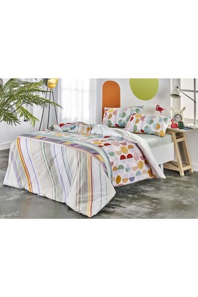 Taç Ranforce Çift Kişilik Nevresim Takımı Reed Pembe Emh