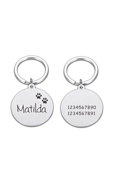 PATİMİO Isme Özel Çelik Kedi Köpek Isimlik Künyesi Silver