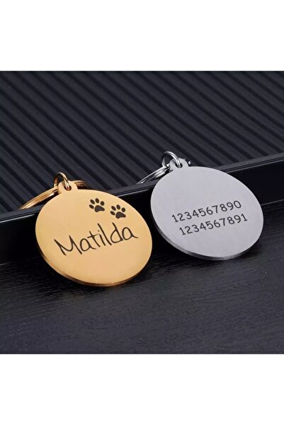 PATİMİO Isme Özel Çelik Kedi Köpek Isimlik Künyesi Silver