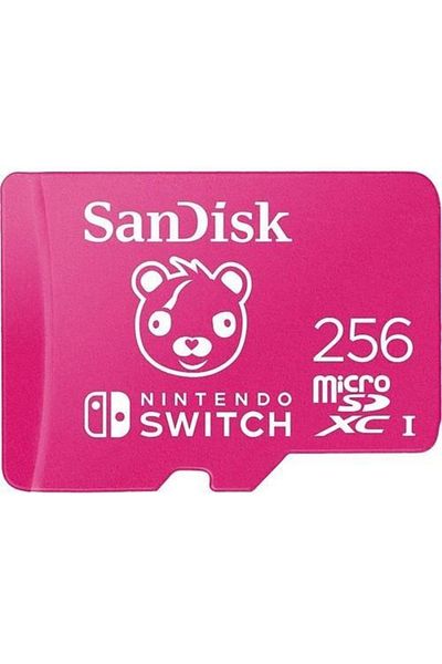 SanDisk نينتندو سويتش 256 جيجابايت Microsdxc - 100 ميجابايت/ثانية بطاقة ذاكرة فورتنايت Sdsqxao-256g-gn6zg