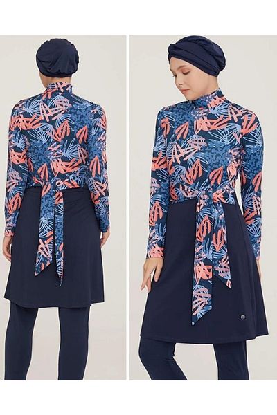 MARESİVA Jeny 8021 Ολόσωμο Lycra Ψηφιακό Μοτίβο Hijab Μαγιό