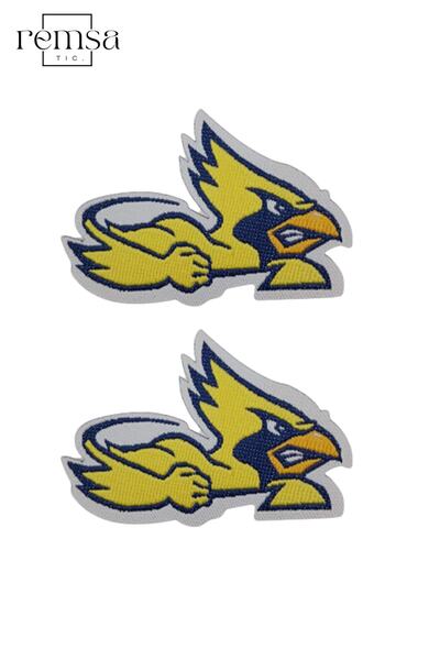 REMSATİC معطف حديدي - رقعة - رقعة - نموذج مروحة الكناري (2 قطعة) (6 سم × 4.5 سم)