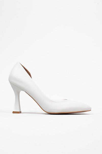 Adım Adım Pantofi cu toc de 10 cm, alb, lateral transparent