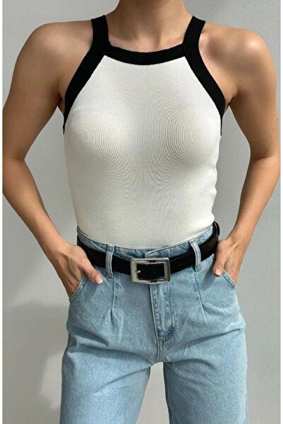 nathia outdoors Γυναικεία μπλούζα με ριγέ λαιμόκοψη με λουράκι