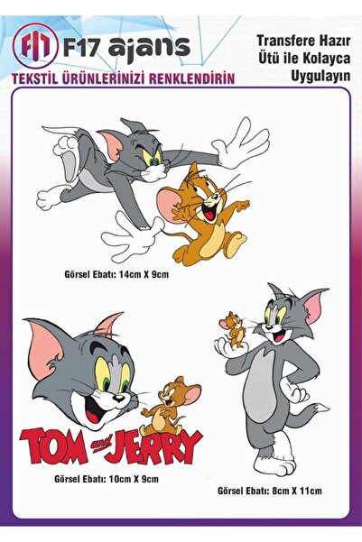 F17 Ajans Ütü Ile Yapışan Tekstil Dtf Baskı Görseli Tom Ve Jerry