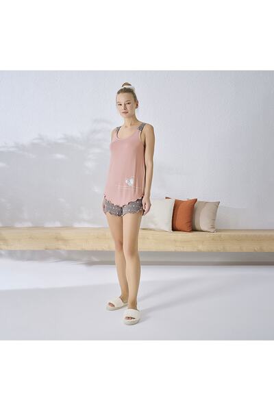 Sevim 14346 Baskılı Şort Takım