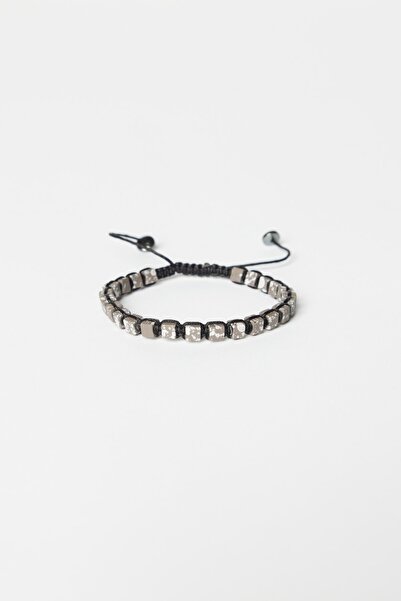 ALTINYILDIZ CLASSICS سوار خرز من الحجر الطبيعي الأسود للرجال