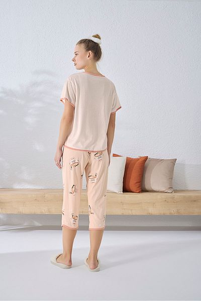 Sevim 14325 Printed Capri Set