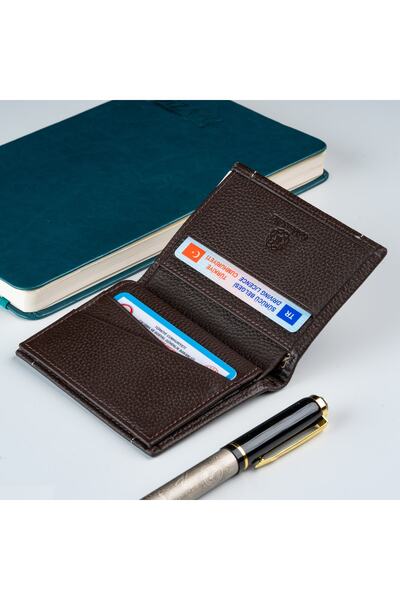 vevasilver محفظة صغيرة/صغيرة من جلد العجل الأصلي مع 9 أقسام للبطاقات