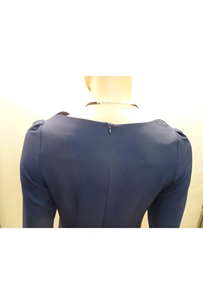 SORALLİNE Γυναικείο φόρεμα με λαιμόκοψη με τρία τέταρτα μανίκια 1103 Navy Blue