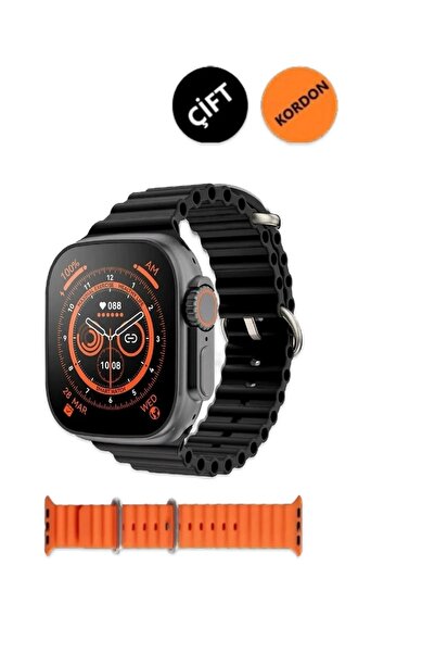 Mmctech Watch 8 Ultra Saat Cellular 49mm Titanyum Kasa Çift Kordon 2.05 Inc H...