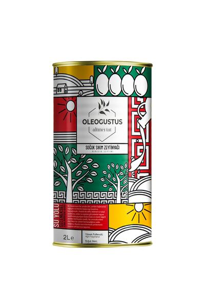 Oleogustus Yeni Sezon Erken Hasat Soğuk Sıkım Zeytinyağı 2 Litre. 1 Adet Germ...