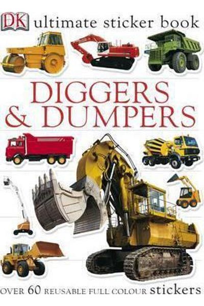 Dorling Kindersley كتاب ملصقات "الحفارات والمقالب"