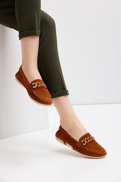 en7 Tan Γυναικείο Δερμάτινο Loafer By173