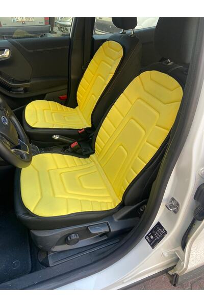 NETAVANTAJ Auto sedište Min Koža Set od dva komada, kvalitetna žuta