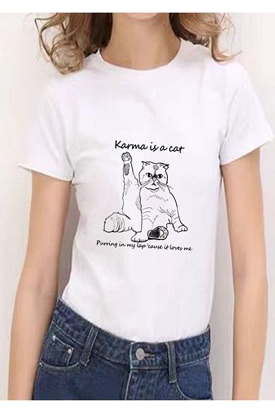 Cemira Taylor Swift - Tricou Karma Is A Cat