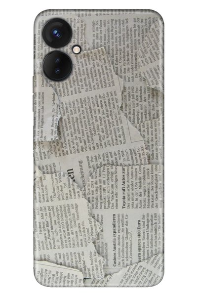 TECNO Spark 9t Case Silicone Patterned Illustrated Uv Cover Newspaper News