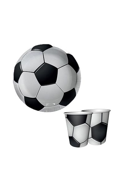 kidspartim Football Plate Cup 8 Pieces