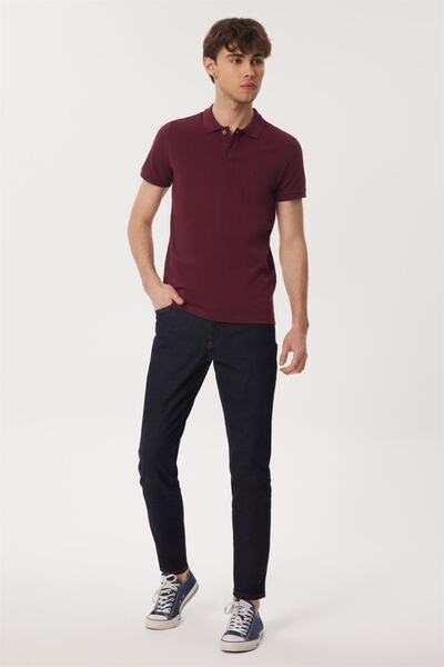 Lee Cooper Men's Polo Neck T-Shirt - Twins Plum