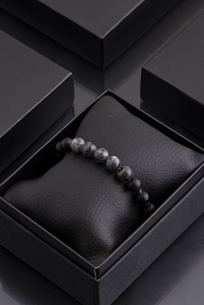 Sortie Aksesuar Hematit Orijinal Doğal Taşlı Hediyelik Kutulu Bileklik 018
