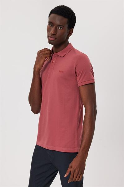 Lee Cooper Ανδρικό μπλουζάκι με γιακά πόλο Twins Dusty Rose