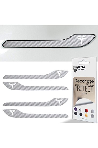 Ipg Tesla Model 3 - Model Y Için Özel Kesim Tesla Logolu Kapı Kolu Sticker Se...