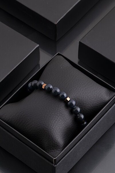 Sortie Aksesuar سوار هيماتيت أصلي من الأحجار الطبيعية مع صندوق هدايا 017