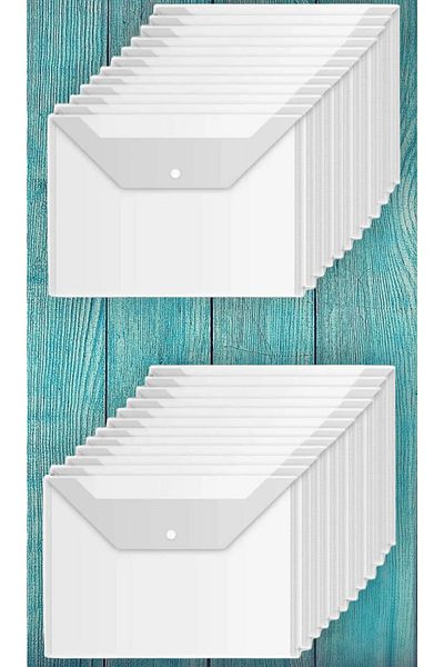 SEYFİKİRTASİYE 24 A4 Transparent Envelope Files with Snap Fasteners