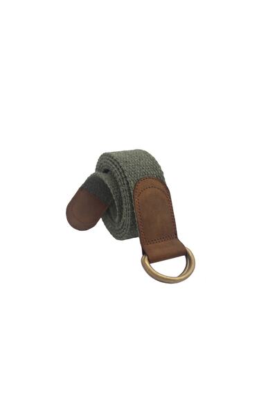 Anatolia Curea din piele pentru femei, 3 cm, verde, cu inel în D, cataramă antică, țesută din pânză de bumbac, blugi sport, curea din pânză