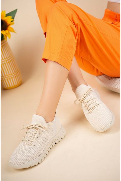 meyra'nın ayakkabıları Μπεζ Πλεκτό Sneaker