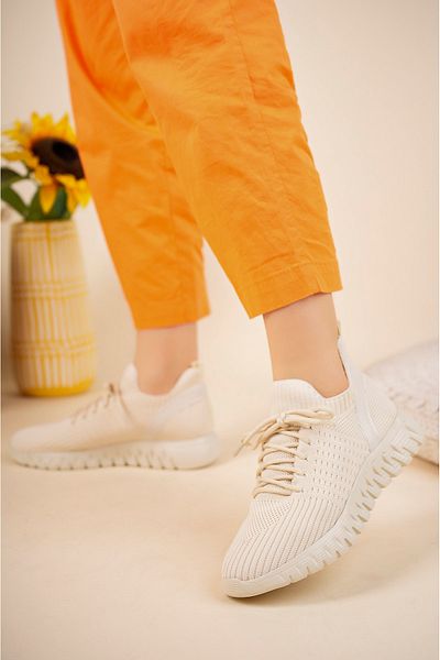 meyra'nın ayakkabıları Μπεζ Πλεκτό Sneaker