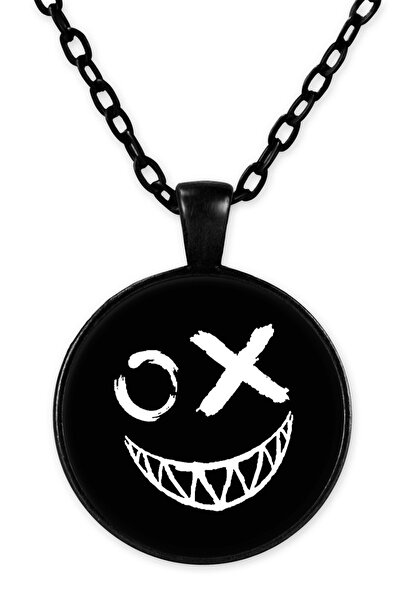 herotasarım قلادة سلسلة إيموجي سوداء - Bll2931