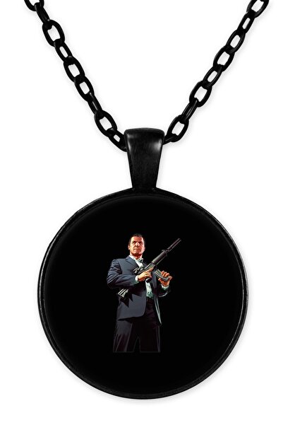 herotasarım Black Chain GTAMICHAEL Necklace - BLL1799