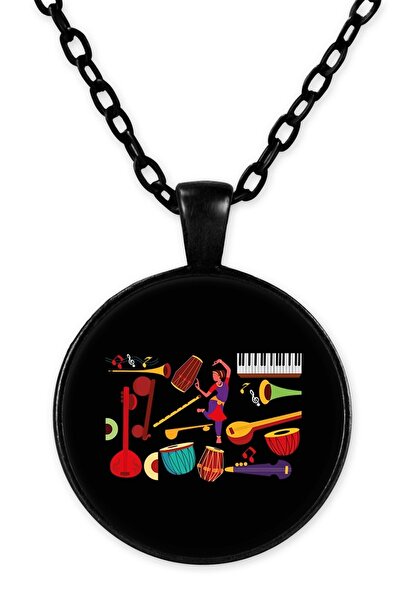 herotasarım قلادة موزيك بسلسلة سوداء - Bll497
