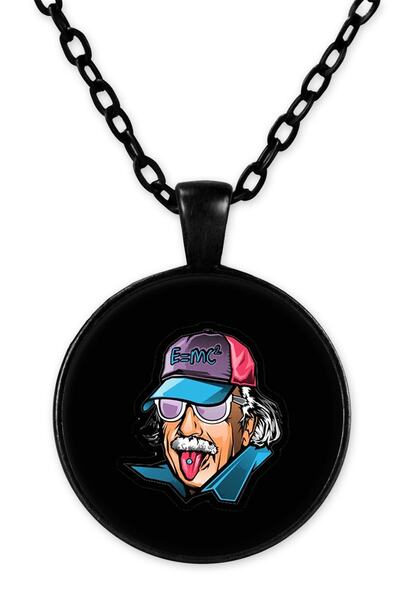 herotasarım ألبرت أينشتاين Bll303 قلادة سلسلة سوداء