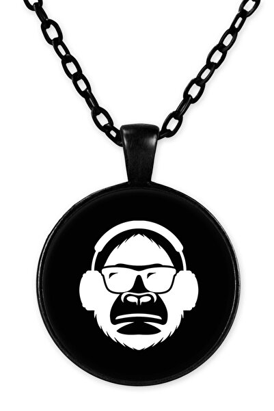 herotasarım قلادة غوريلا بسلسلة سوداء - Bll1597
