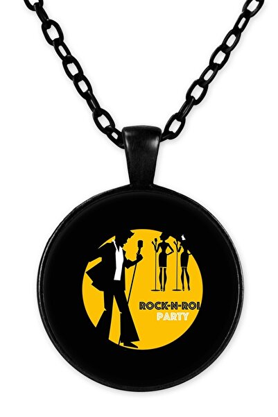 herotasarım قلادة روك رول بسلسلة سوداء - Bll1574