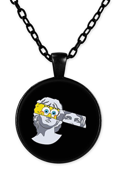 herotasarım قلادة سلسلة سونجر بوب باللون الأسود - Bll3135