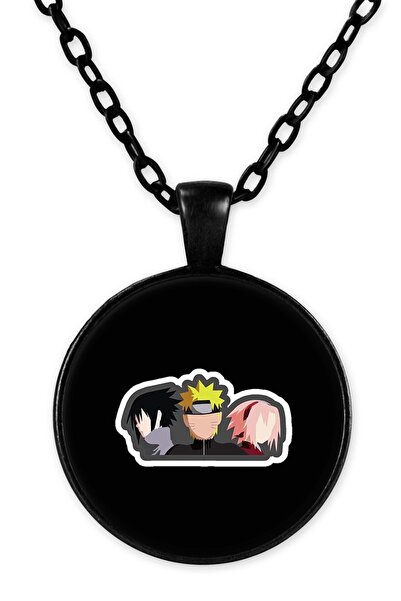 herotasarım قلادة ناروتو ساسوكي ساكورا بسلسلة سوداء - Bll2971
