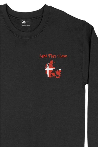 Cix Land That I Love Danemarca Hanorac imprimat cu design de buzunar