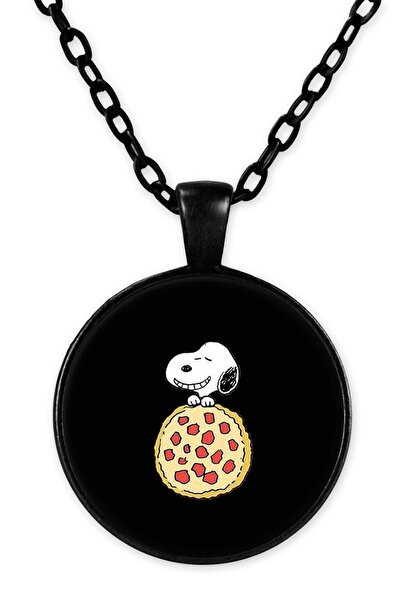 herotasarım قلادة سلسلة بيتزا سنوبي سوداء - Bll3625