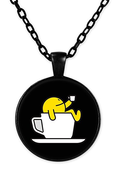 herotasarım قلادة سلسلة إيموجي سوداء - Bll2424